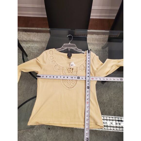 INC International Concepts Womens Beige Rayon Crochet Round Neck Sweater Large - Picture 12 of 14